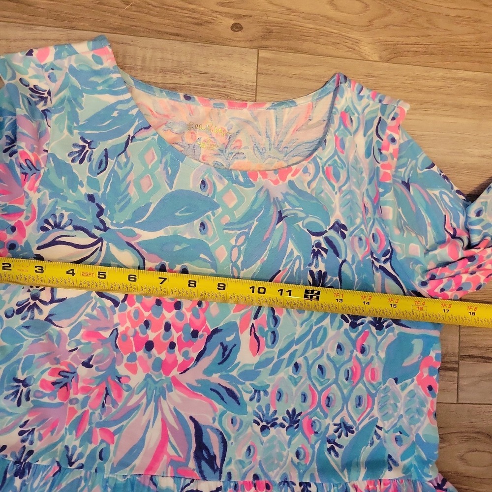 Lilly Pulitzer Geanna Swing Mini Dress Printed Ruffle Tiered Cotton S floral - Picture 6 of 7